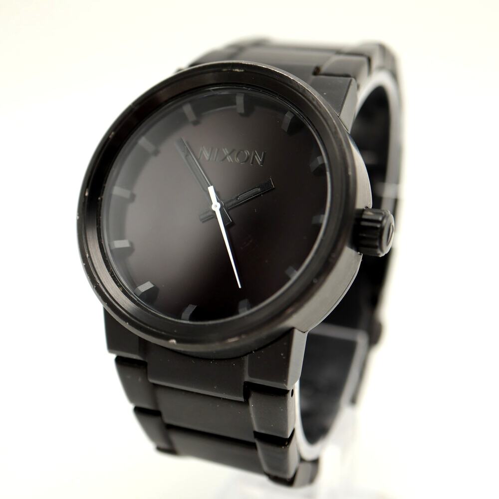 Nixon The Cannon Black Stainless Steel 40mm Watch 6.25" Bracelet w New Battery